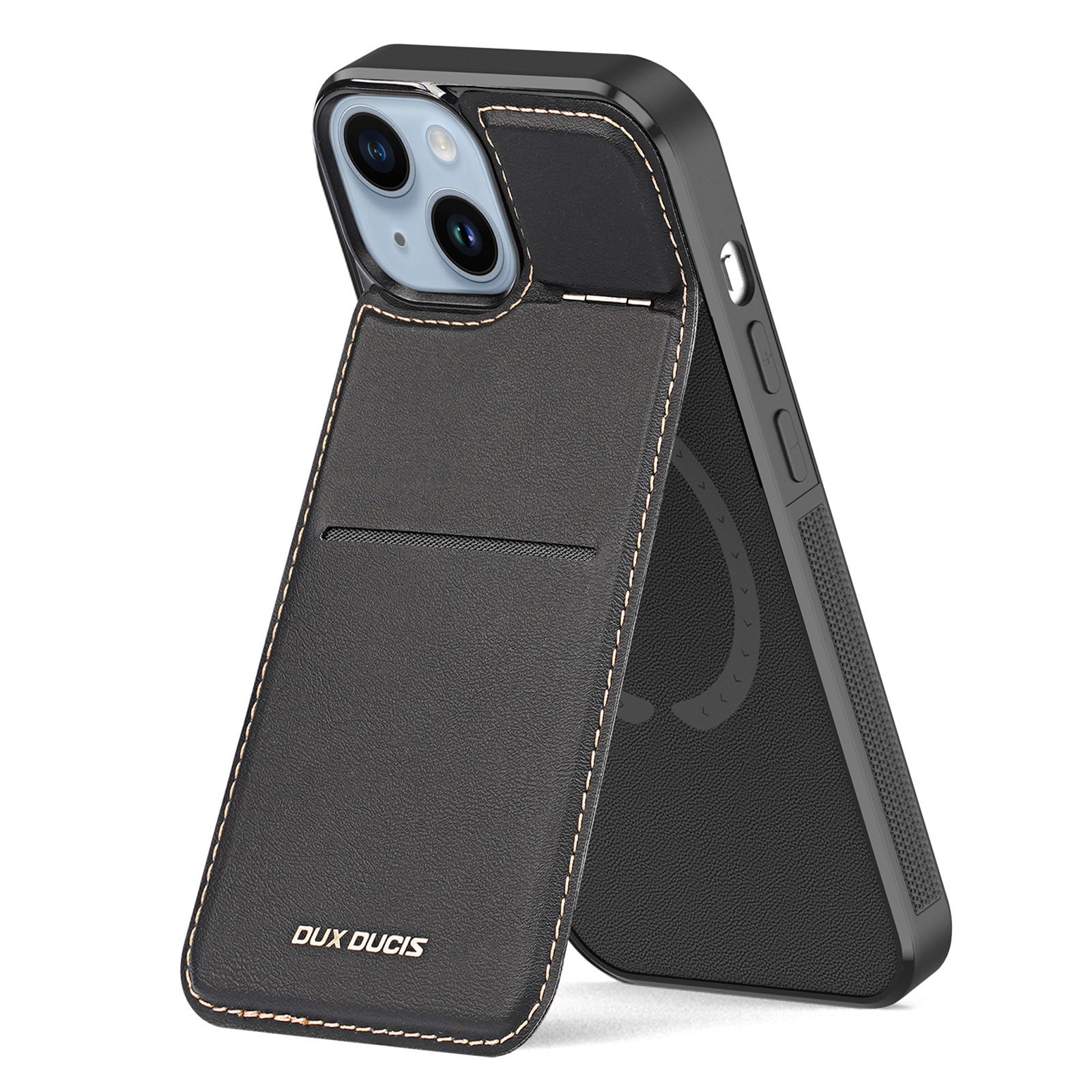 DUX DUCIS Rafi Series for iPhone 14 Plus RFID Blocking Leather PC TPU Cover Card Holder Kickstand Magnetic Phone Case DUX DUCIS Rafi Series for iPhone 14 Plus RFID Blocking Leather PC TPU Cover Card Holder Kickstand Magnetic Phone Case